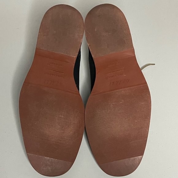 Nordstrom Leather Wing-Tip Lace Up Oxfords Dress Shoe Beige/Navy Men's Size 11M - Picture 5 of 7